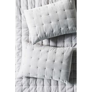 Anthropologie Emery Velvet Standard Shams Set of 2 Silver